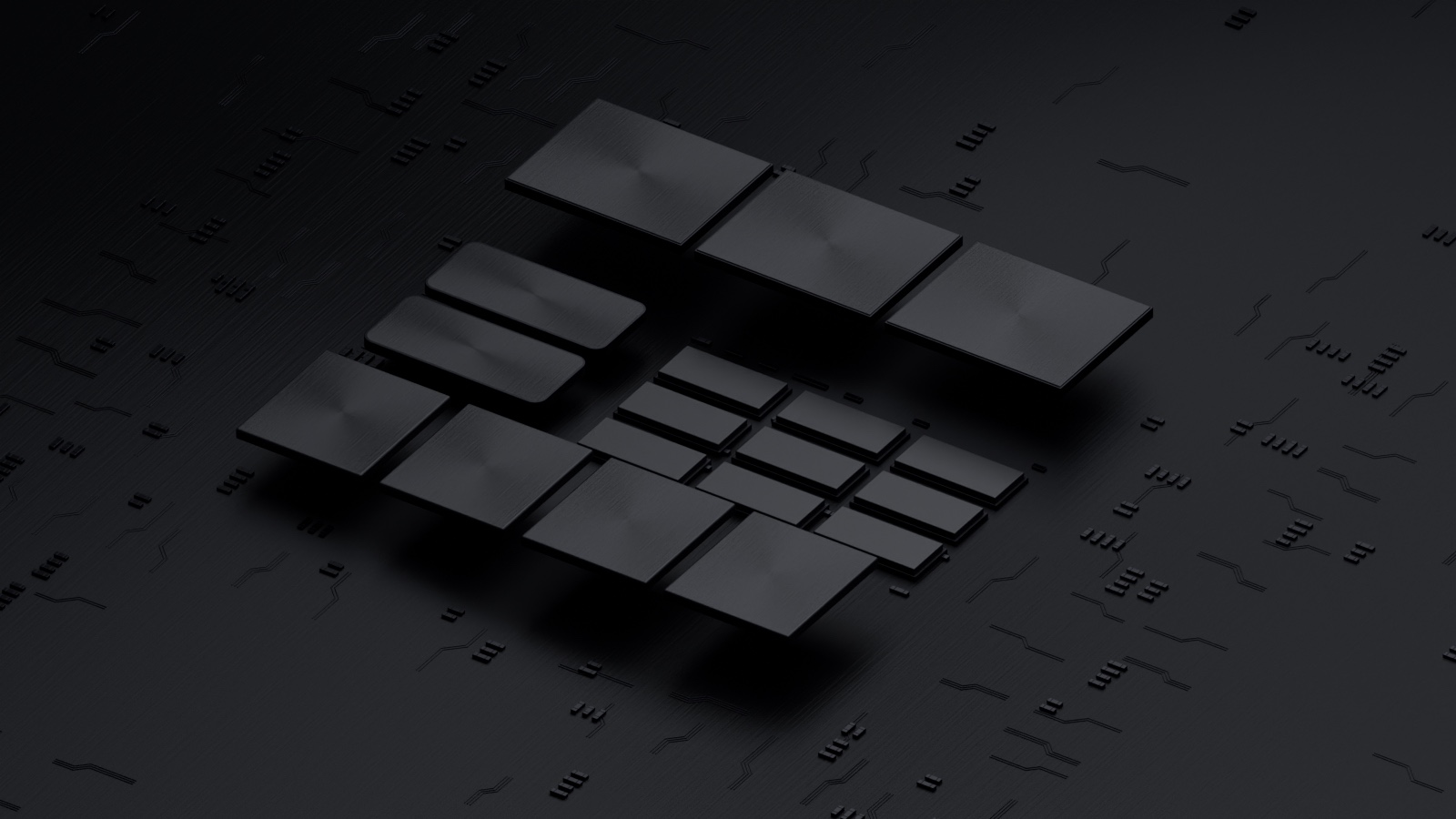 Graphite chips on a dark circuit board.
