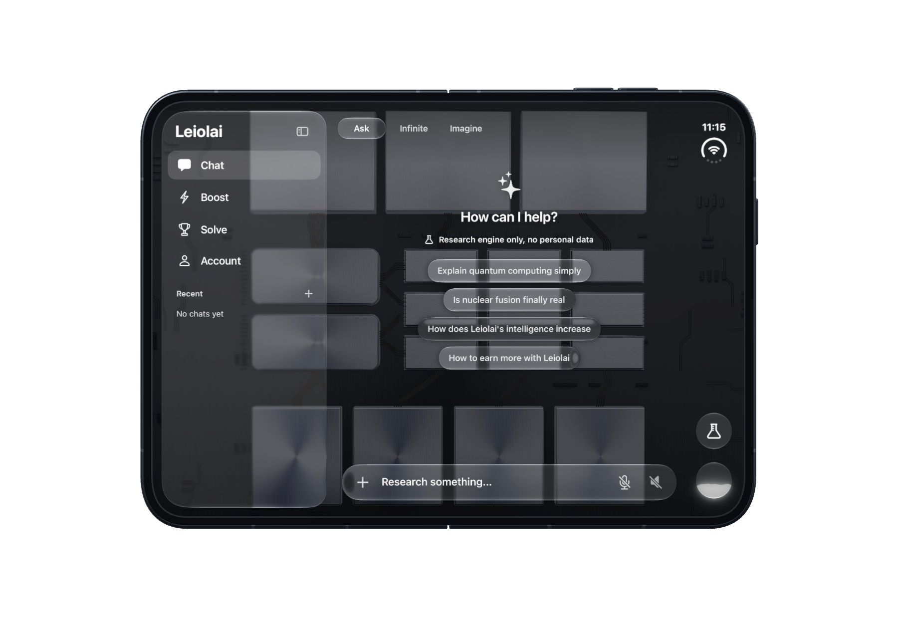 Leiolai on an independently rendered iPhone Duo, fully open